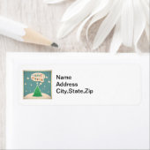 Niedliches Weihnachtsbaum Retro Look Address Label (Insitu)