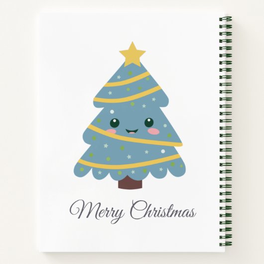 Niedliches Weihnachtsbaum-SpiralNotebook Notizblock (Rückseite)