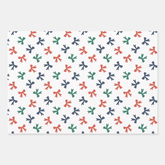 Niedliches Weihnachtsbaum- und Bows-Muster Geschenkpapier Set (Vorderseite 3)