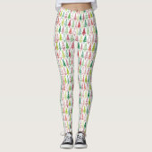 Niedliches Weihnachtsbaum Weihnachten Neujahr Weiß Leggings (Vorderseite)