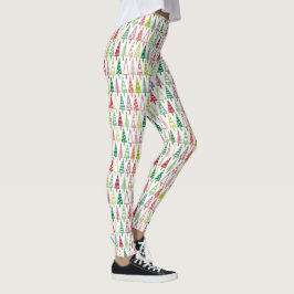 Niedliches Weihnachtsbaum Weihnachten Neujahr Weiß Leggings