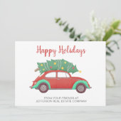 Niedliches Weihnachtsbaumgeschäft Feiertagskarte (Stehend Vorderseite)