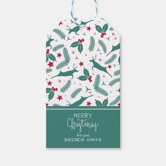 Niedliches Weihnachtsbaummuster Geschenkanhänger (Vorderseite)