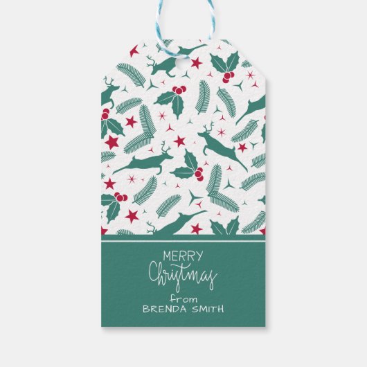 Niedliches Weihnachtsbaummuster Geschenkanhänger (Rückseite)