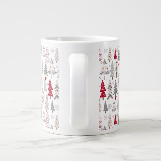 Niedliches Weihnachtsbaummuster Jumbo-Tasse (Rückseite)