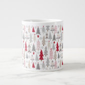 Niedliches Weihnachtsbaummuster Jumbo-Tasse (Vorderseite)