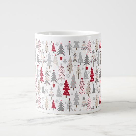 Niedliches Weihnachtsbaummuster Jumbo-Tasse (Vorderseite)