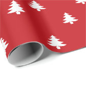 Niedliches Weihnachtsbaummuster minimalistisch Geschenkpapier (Rolleneckpunkt)