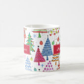 Niedliches Weihnachtsbaummuster mit Namen Kaffeetasse (Mittel)