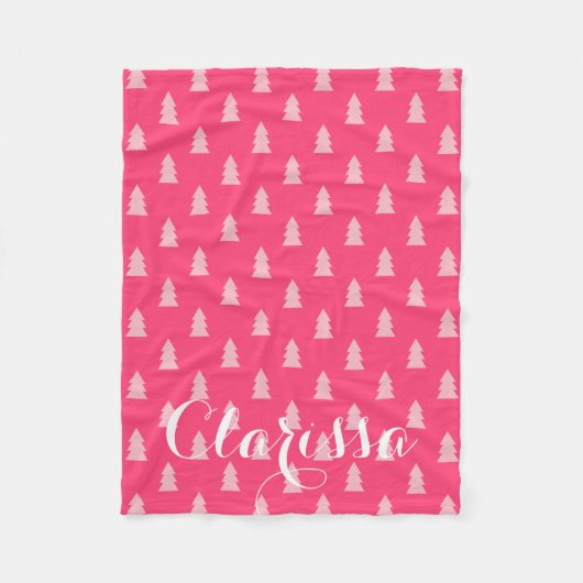 Niedliches Weihnachtsbaummuster pastellfarben und Fleecedecke (Vorderseite)