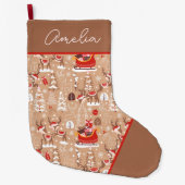 Niedliches Weihnachtsbaummuster Personalisiert Großer Weihnachtsstrumpf (Vorderseite)