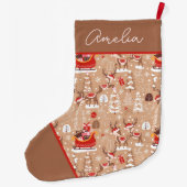 Niedliches Weihnachtsbaummuster Personalisiert Großer Weihnachtsstrumpf (Rückseite)