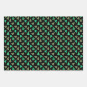 Niedliches Weihnachtsbaummuster - Rot, Schwarz und Geschenkpapier Set (Vorderseite 2)