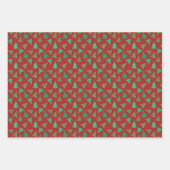 Niedliches Weihnachtsbaummuster - Rot, Schwarz und Geschenkpapier Set (Vorderseite)