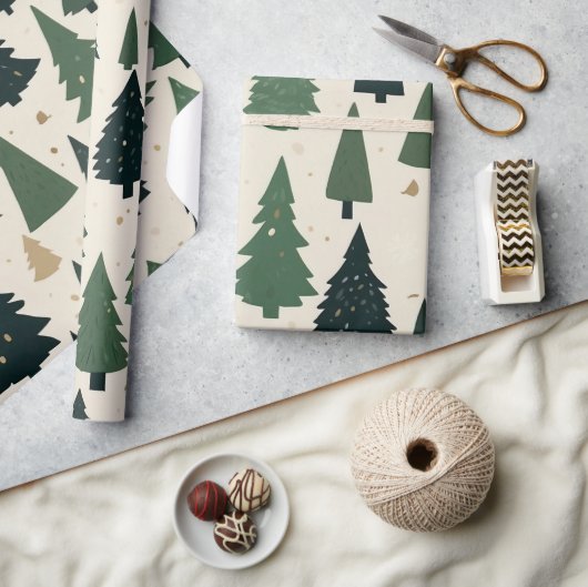 Niedliches Weihnachtsbaumplanpapier Geschenkpapier (Kunsthandwerk)