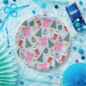 Niedliches Weihnachtsblau Pappteller (Party)