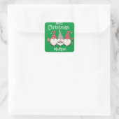 Niedliches Weihnachtsbummel für Kinder Quadratischer Aufkleber (Tasche)