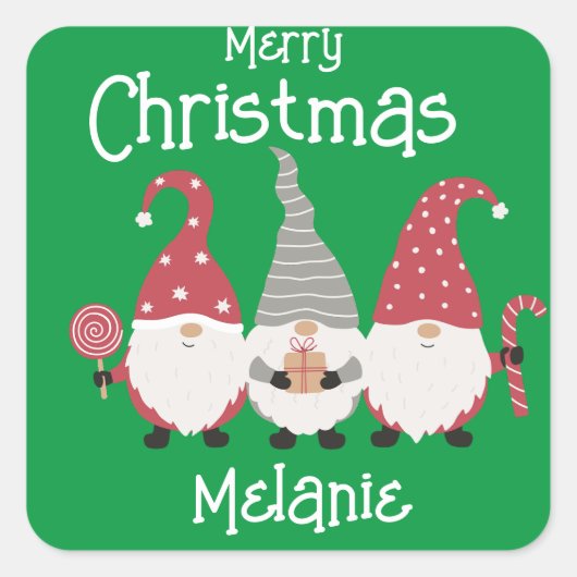 Niedliches Weihnachtsbummel für Kinder Quadratischer Aufkleber (Vorderseite)