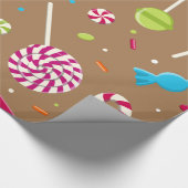 Niedliches Weihnachtscandy-Muster Geschenkpapier (Ecke)