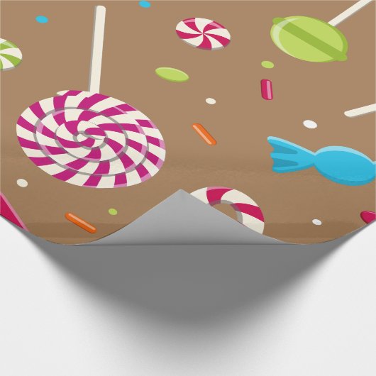 Niedliches Weihnachtscandy-Muster Geschenkpapier (Ecke)