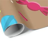 Niedliches Weihnachtscandy-Muster Geschenkpapier (Rolleneckpunkt)