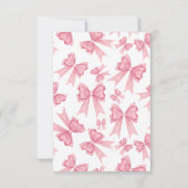 Niedliches Weihnachtscoquette Pink Bow Brautparty Dankeskarte (Rückseite)