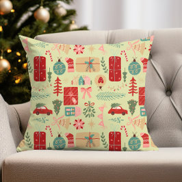 Niedliches Weihnachtsdesign in Preppy Pink und Min Kissen