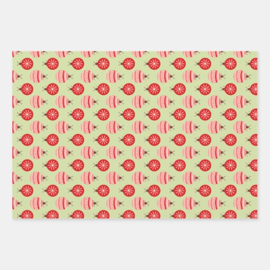 Niedliches Weihnachtsdesign Rosa und Minzgrün Geschenkpapier Set (Vorderseite 2)