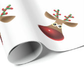 Niedliches Weihnachtsdesign Rudolf-Red Nose Rain-D Geschenkpapier (Rolleneckpunkt)