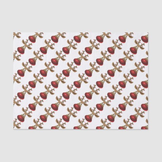 Niedliches Weihnachtsdesign Rudolf-Red Nose Rain-D Seidenpapier (Vorderseite)