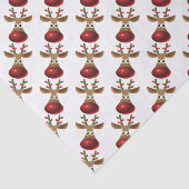 Niedliches Weihnachtsdesign Rudolf-Red Nose Rain-D Seidenpapier (Ausschnitt)
