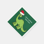 Niedliches Weihnachtsdinosaurier Santa Custom Gree Serviette (Ecke)