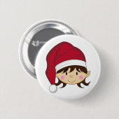 Niedliches Weihnachtself-Abzeichen Button (Vorne & Hinten)