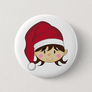 Niedliches Weihnachtself-Abzeichen Button