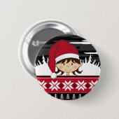 Niedliches Weihnachtself-Abzeichen Button (Vorne & Hinten)