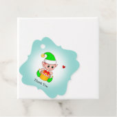 Niedliches Weihnachtself mit Herz Danke Geschenkanhänger (Beispiel)