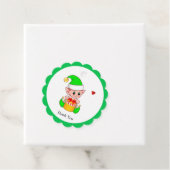 Niedliches Weihnachtself mit Herz Danke Geschenkanhänger (Beispiel)