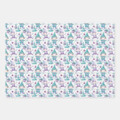 Niedliches Weihnachtselfenmuster Geschenkpapier Set (Vorderseite 2)