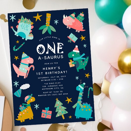 Niedliches Weihnachtsfest 1. Geburtstag Party Einladung