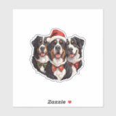 Niedliches Weihnachtsfest Berner Hunde Weihnachtsm Aufkleber (Blatt)