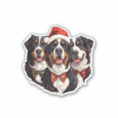 Niedliches Weihnachtsfest Berner Hunde Weihnachtsm Aufkleber (Vorderseite)