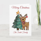 Niedliches Weihnachtsfest der Wasserfarbe Karte (Vorderseite)