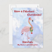 Niedliches Weihnachtsfest Flamingo Feiertagspostkarte (Vorne/Hinten)