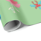 Niedliches Weihnachtsfest Flamingo Tropical Geschenkpapier (Rolleneckpunkt)