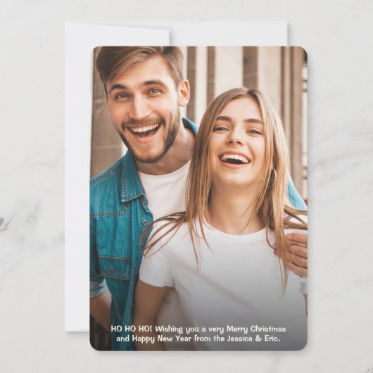 Niedliches Weihnachtsfest-Foto Feiertagskarte (Rückseite)