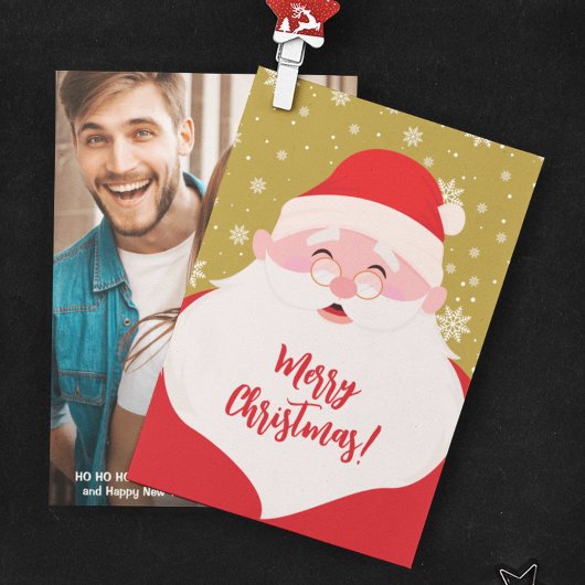 Niedliches Weihnachtsfest-Foto Feiertagskarte