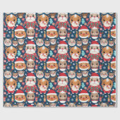 Niedliches Weihnachtsfest Geschenkpapier (Flach)