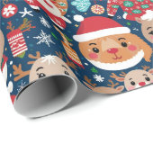 Niedliches Weihnachtsfest Geschenkpapier (Rolleneckpunkt)