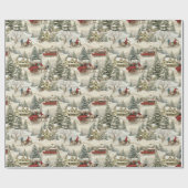 Niedliches Weihnachtsfest Geschenkpapier (Flach)