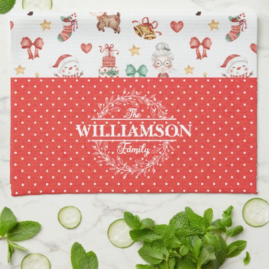 Niedliches Weihnachtsfest Geschirrtuch (Gefaltet)